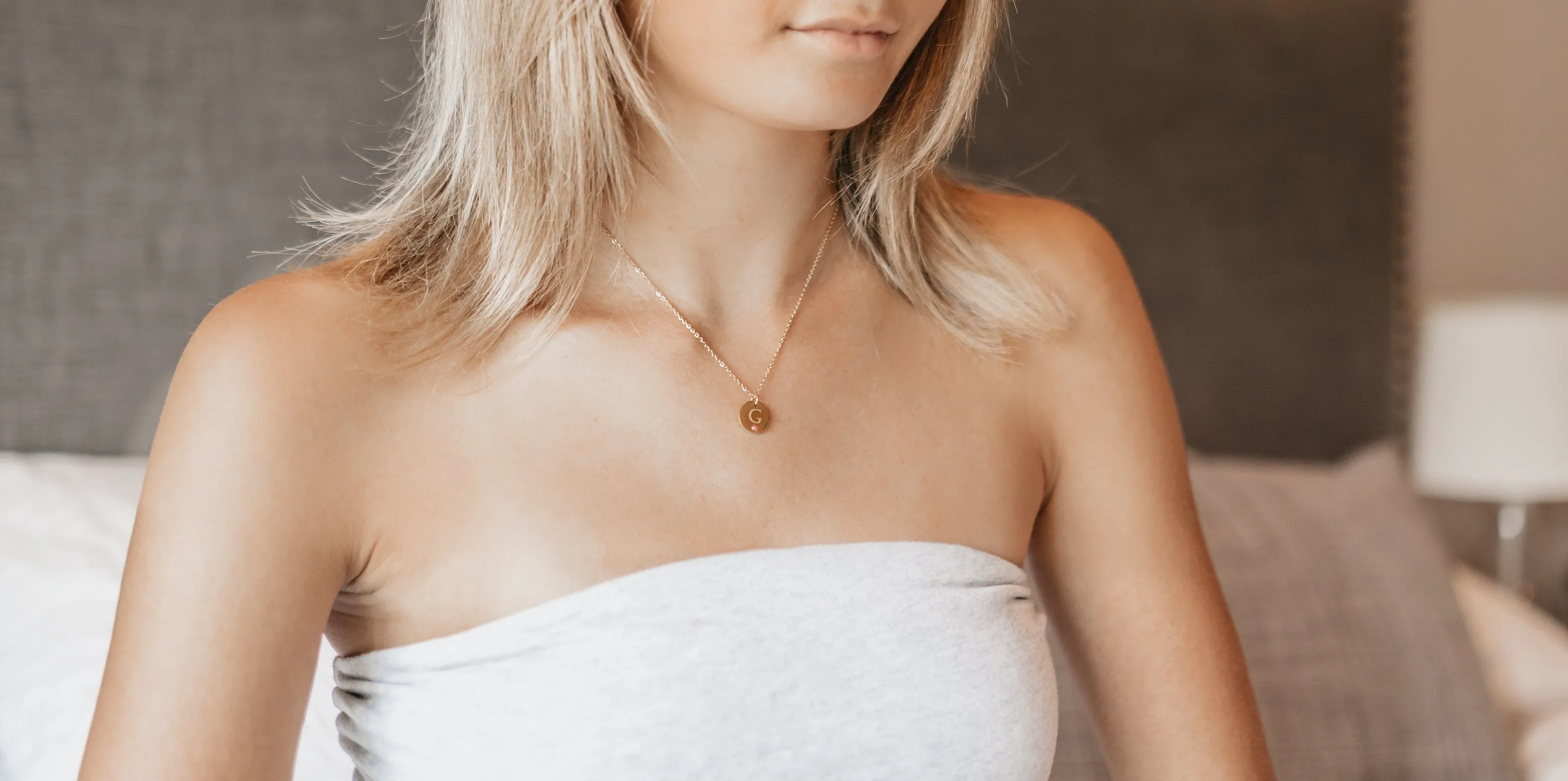 Personalized Initial Birthstone Jewelry Necklace