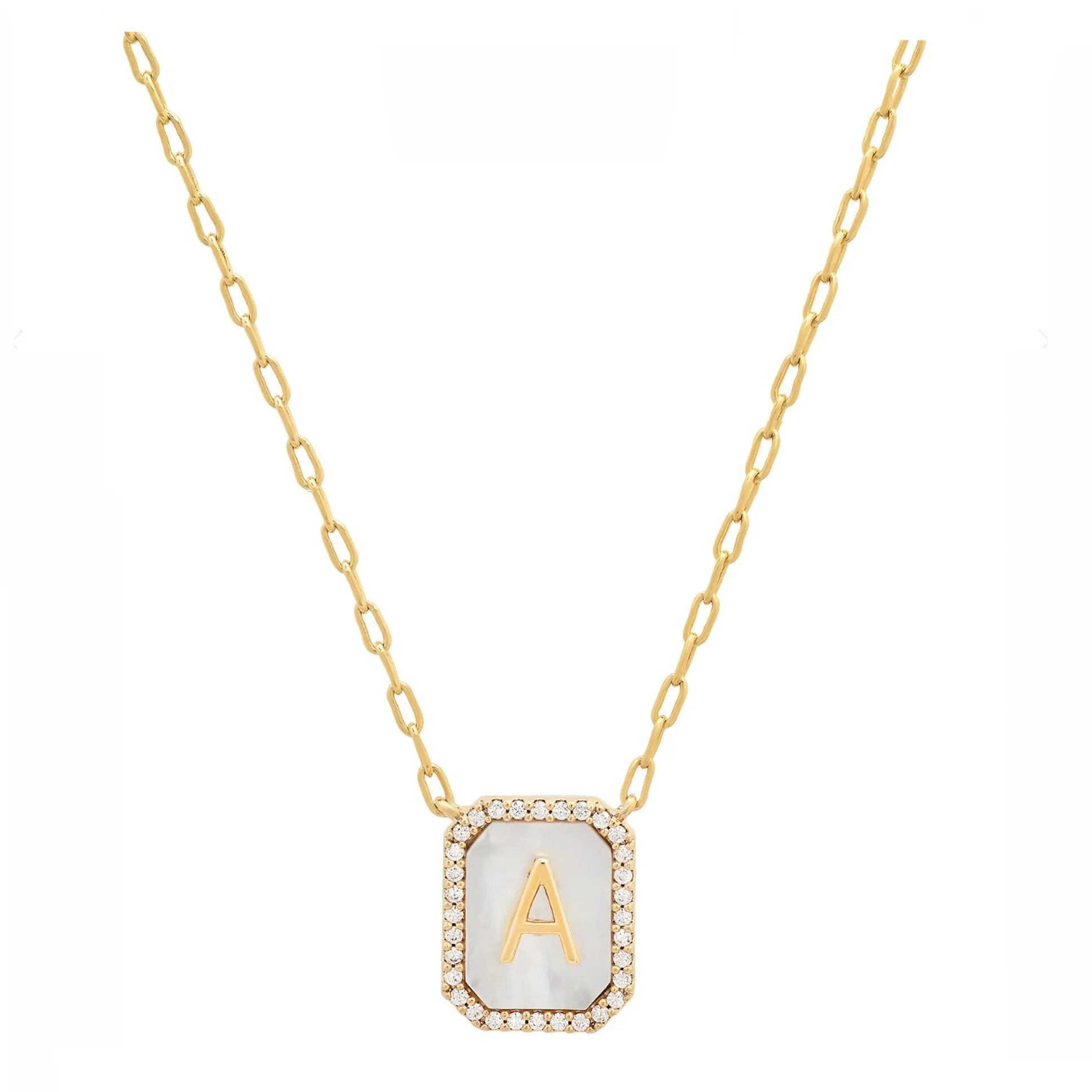 Personalized Mother of Pearl Initial Necklace