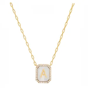 Personalized Mother of Pearl Initial Necklace