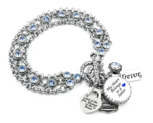 Personalized Sailor Crystal Charm Bracelet