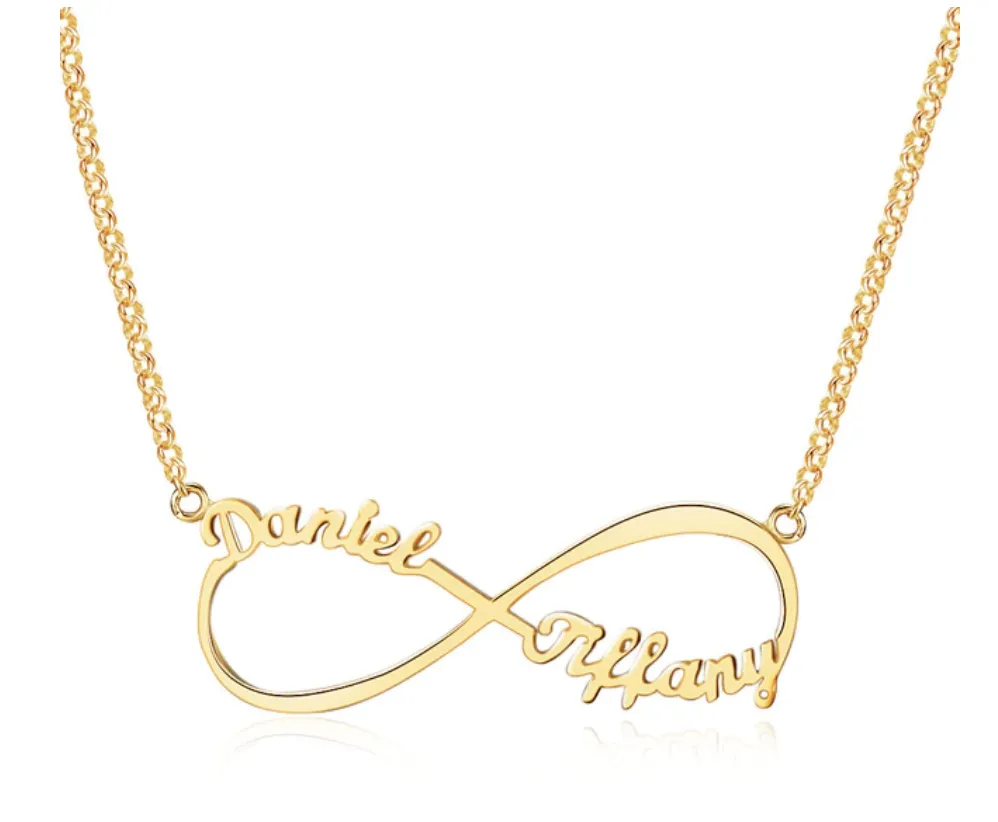 Personalized Sterling Silver Customized Infinity Name Pendant Necklace Fashion Jewelry Gift for Women