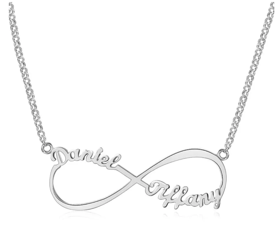 Personalized Sterling Silver Customized Infinity Name Pendant Necklace Fashion Jewelry Gift for Women