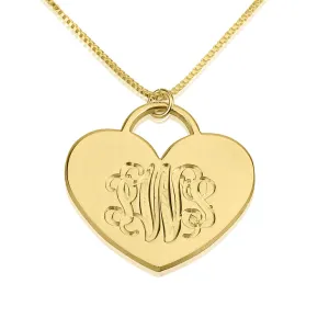 Personalized Sterling Silver Heart Monogram Necklace - Free Worldwide Shipping