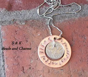 personalized Vintage coin jewelry, custom personalized and stamped jewelry, uniqe coin jewelry handstamped jewelry