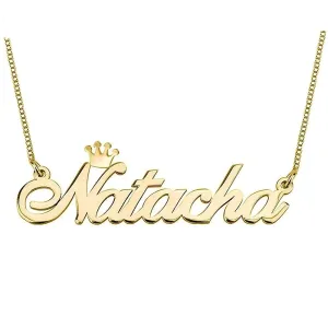 Personalized Women’s 925 Sterling Necklace with Engrave Nameplate Pendant, 3 Color Options, Classic Gift for Women