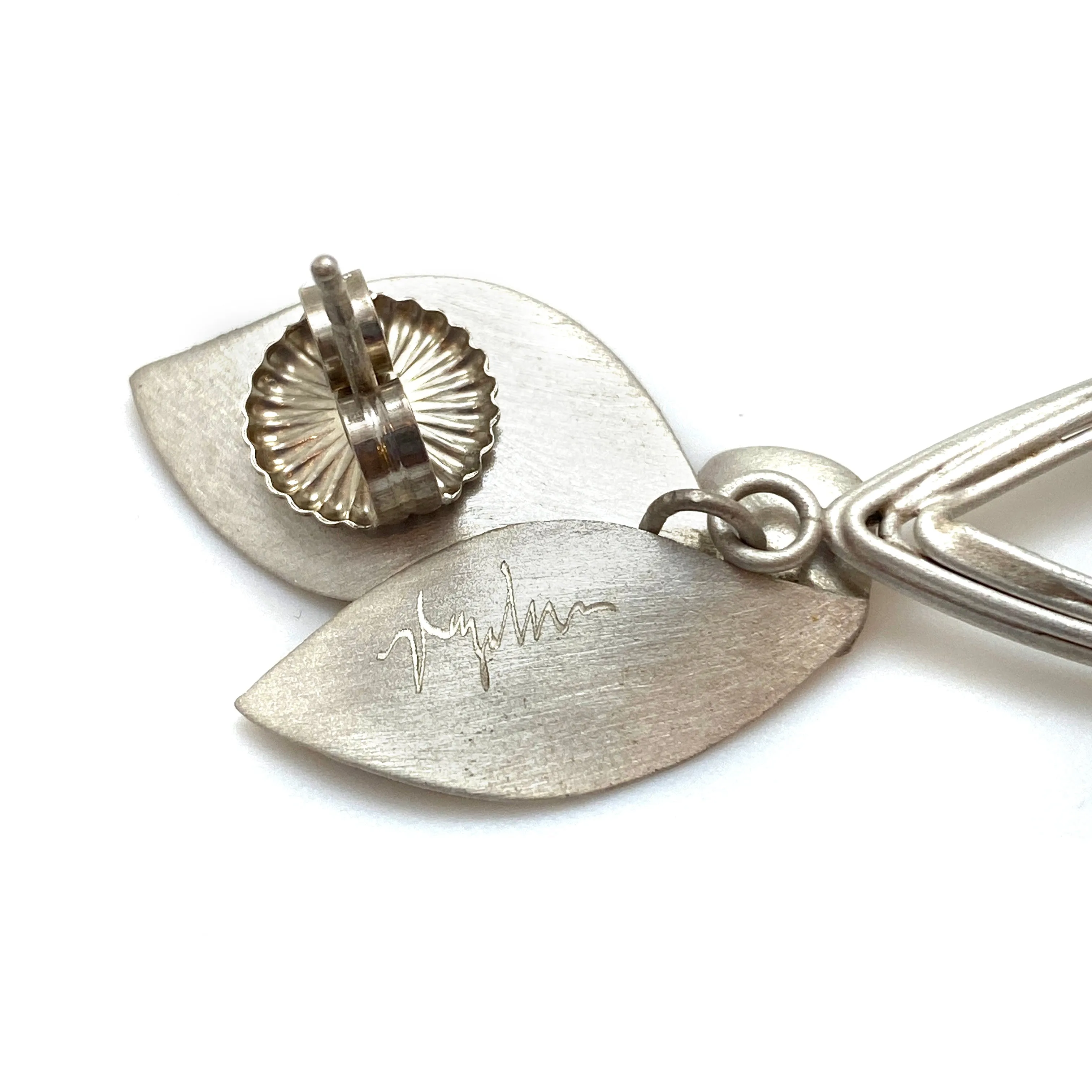 Petal and Ellipse Drop Earrings
