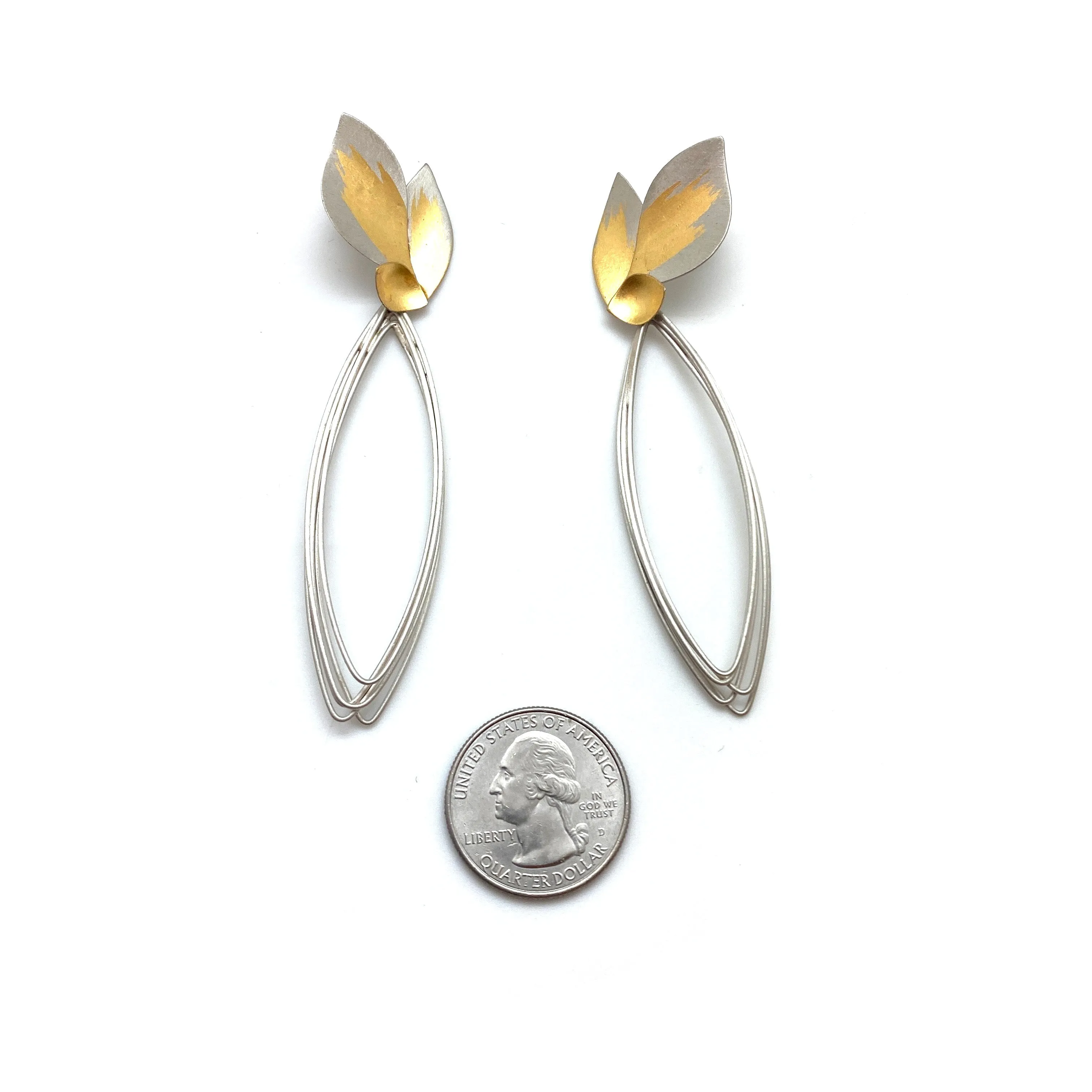 Petal and Ellipse Drop Earrings