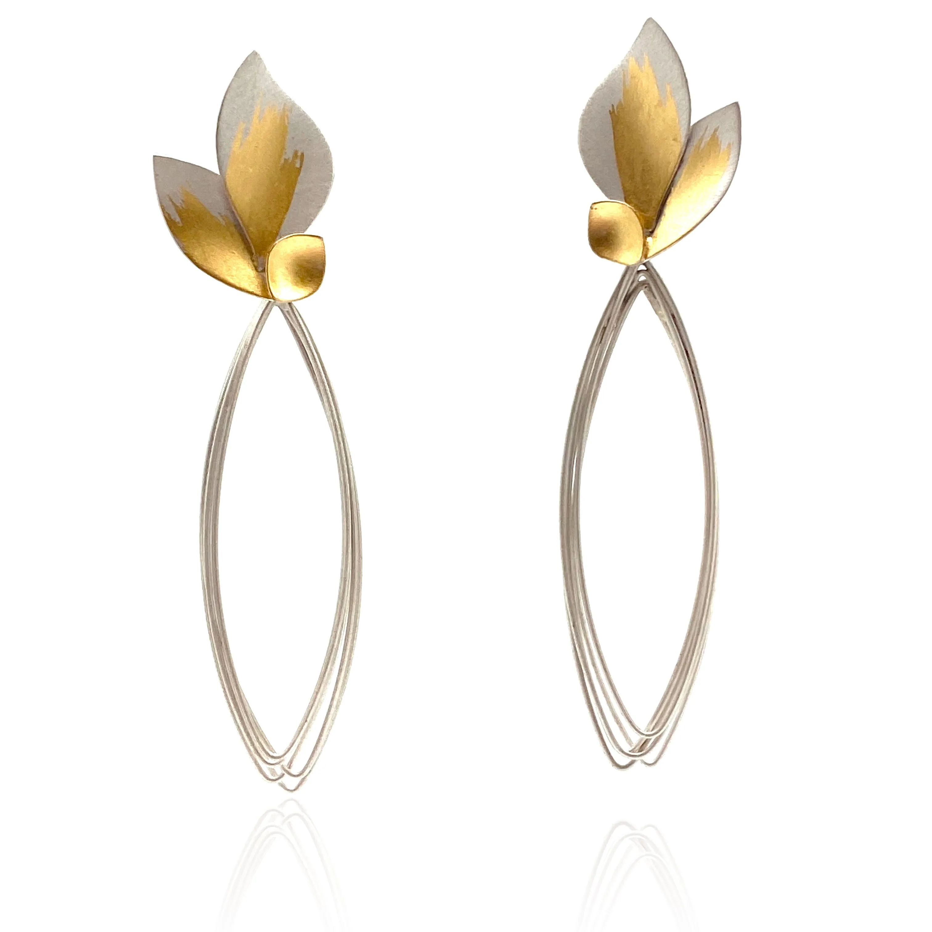 Petal and Ellipse Drop Earrings