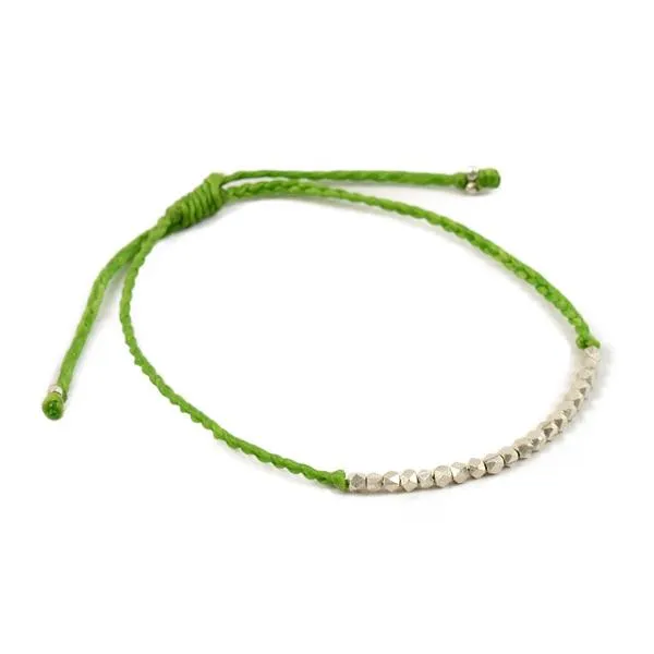 PHADUA / Karen Silver Bead Wax Cord Anklet