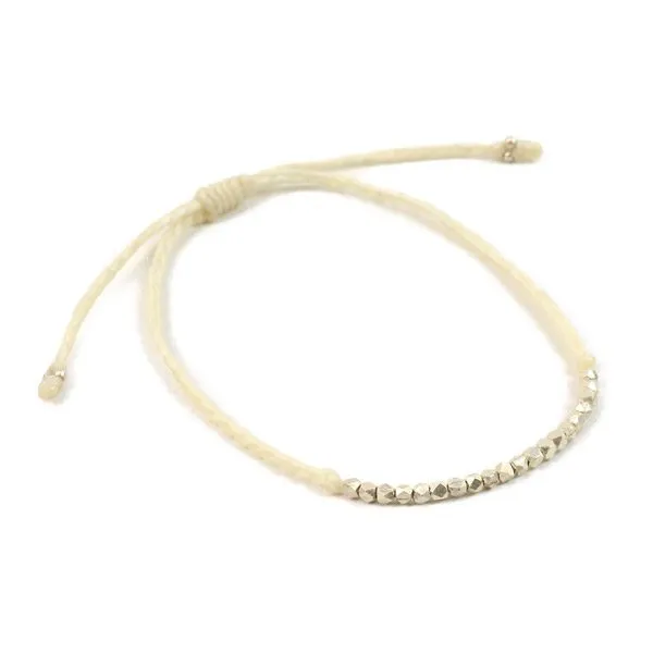 PHADUA / Karen Silver Bead Wax Cord Anklet