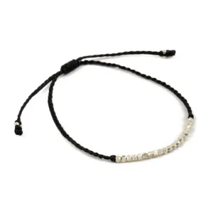 PHADUA / Karen Silver Bead Wax Cord Anklet