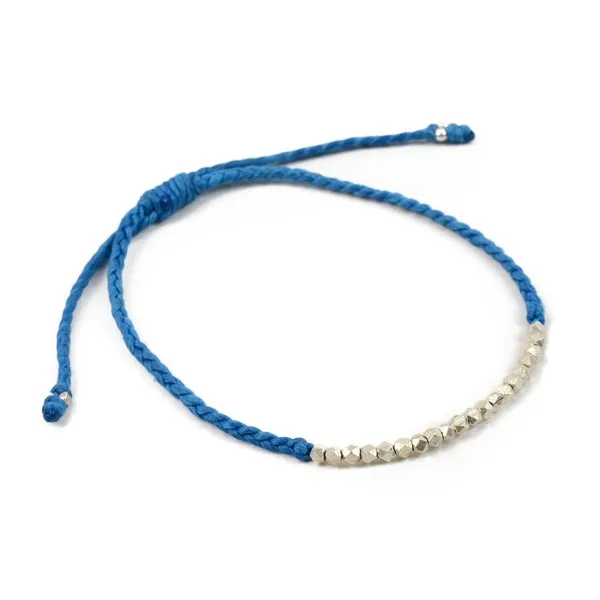 PHADUA / Karen Silver Bead Wax Cord Anklet