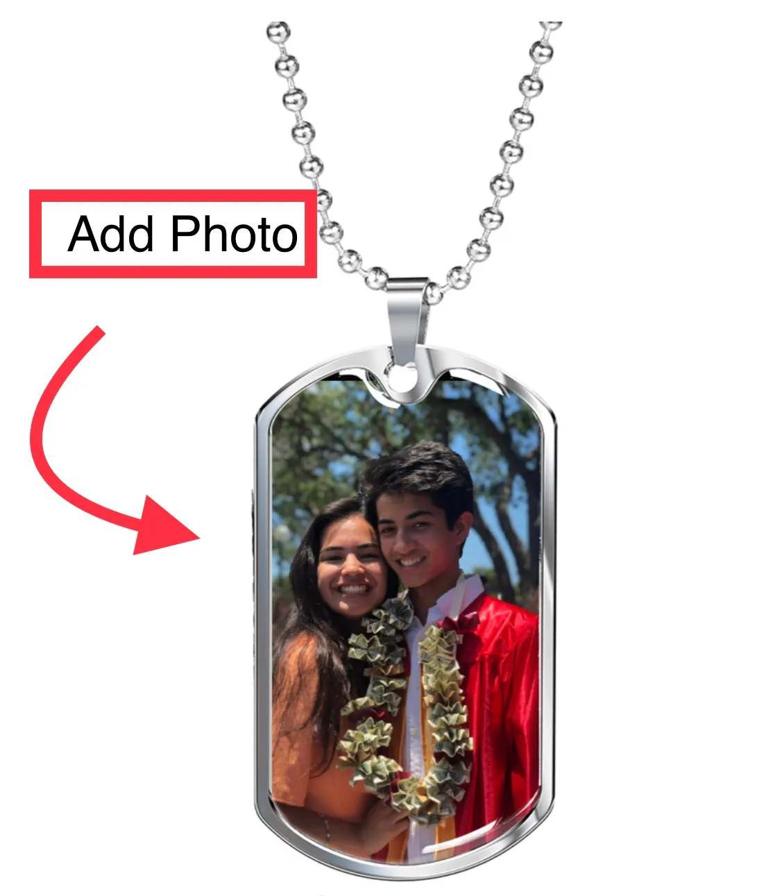 Photo Graduation Necklace With Message Card
