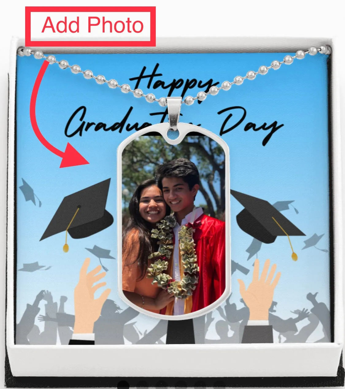 Photo Graduation Necklace With Message Card