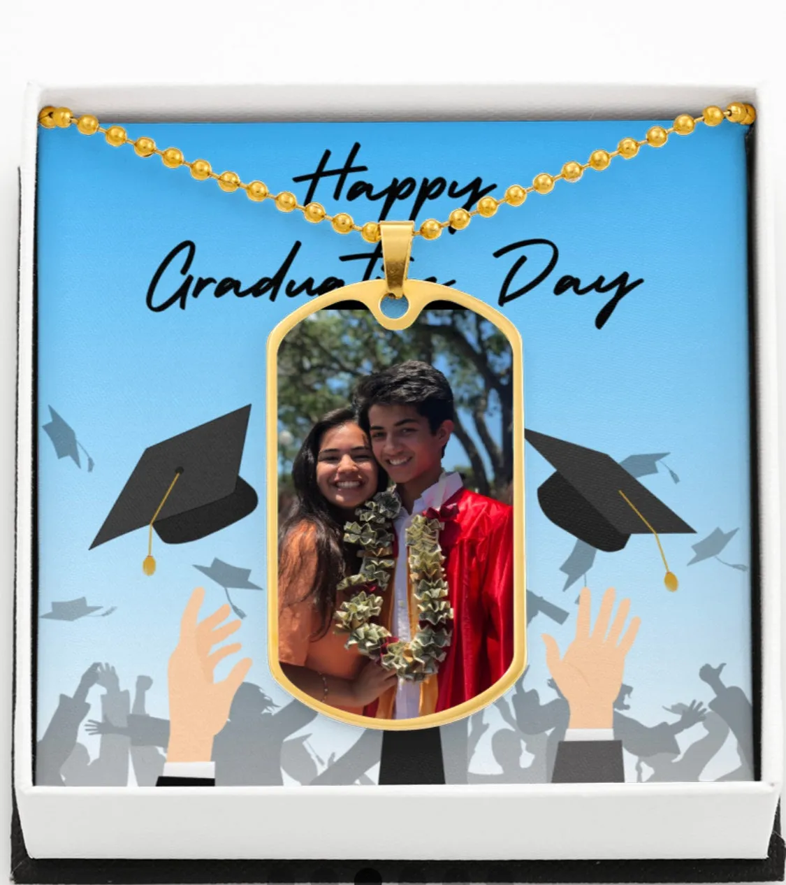 Photo Graduation Necklace With Message Card