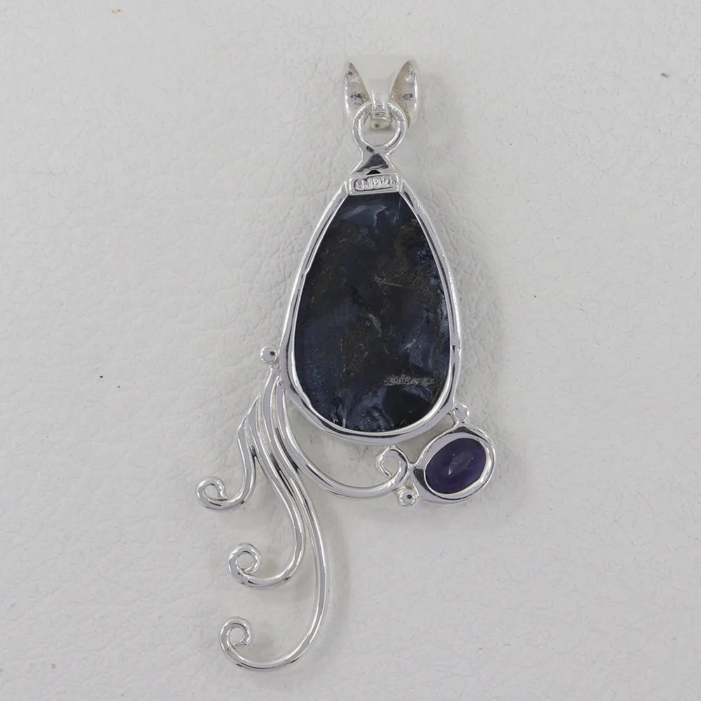 Pietersite Gemstone Silver Pendant