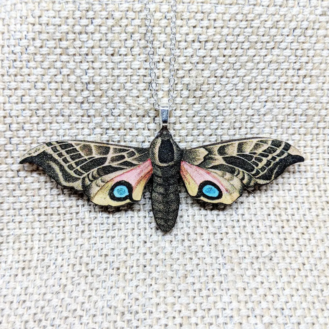 Pink Moth Necklace