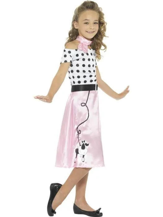 Pink Poodle 1950's Girl Children's Costume