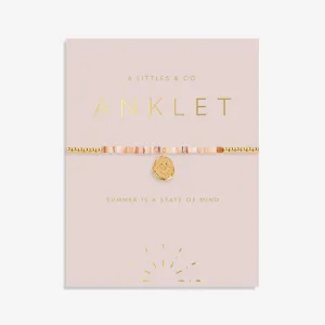 Pink Shell Anklet in Gold-Tone Plating