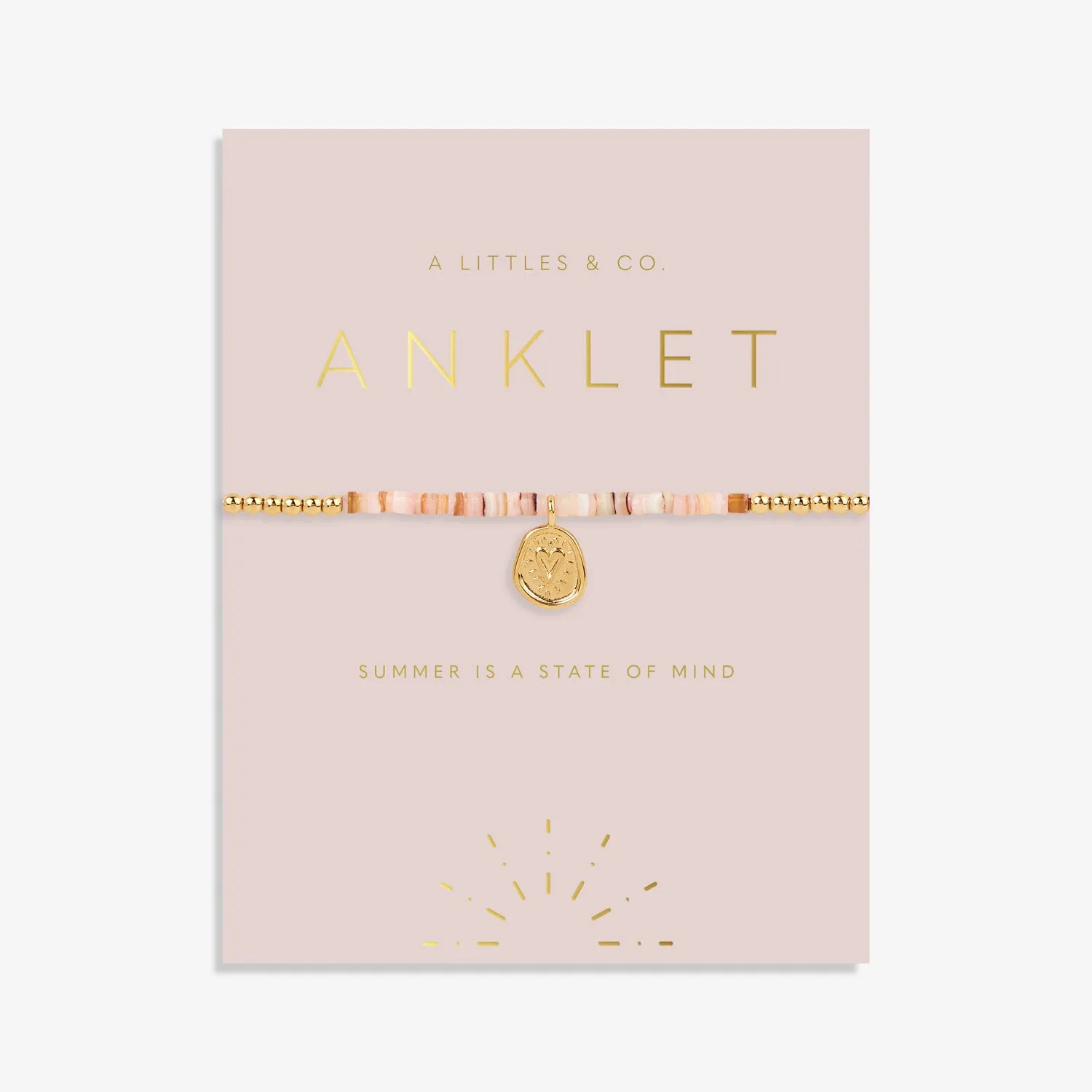 Pink Shell Anklet in Gold-Tone Plating