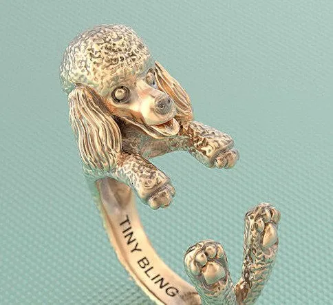 Poodle Breed Jewelry Cuddle Wrap Ring