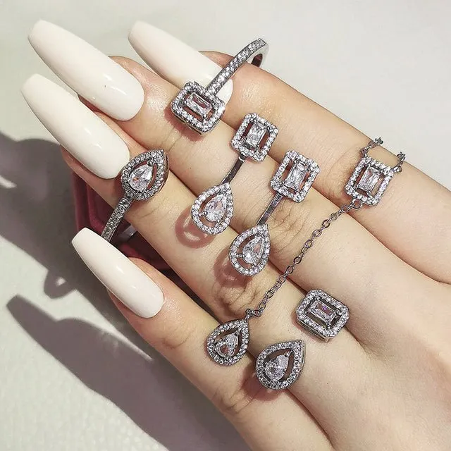 Princess Bridle Jewelry Sets silver For Women Anniversary Gift Jewelry