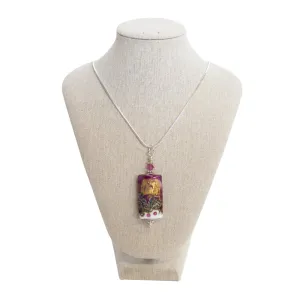 Purple Swirl Square Pendant