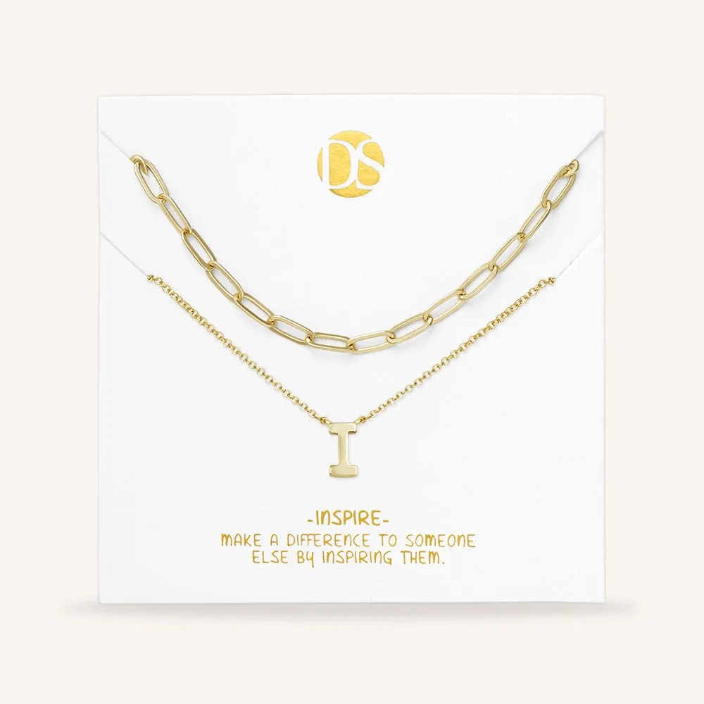 "One in a Million" Set of Two Initial & Clip Chain Layering Necklaces