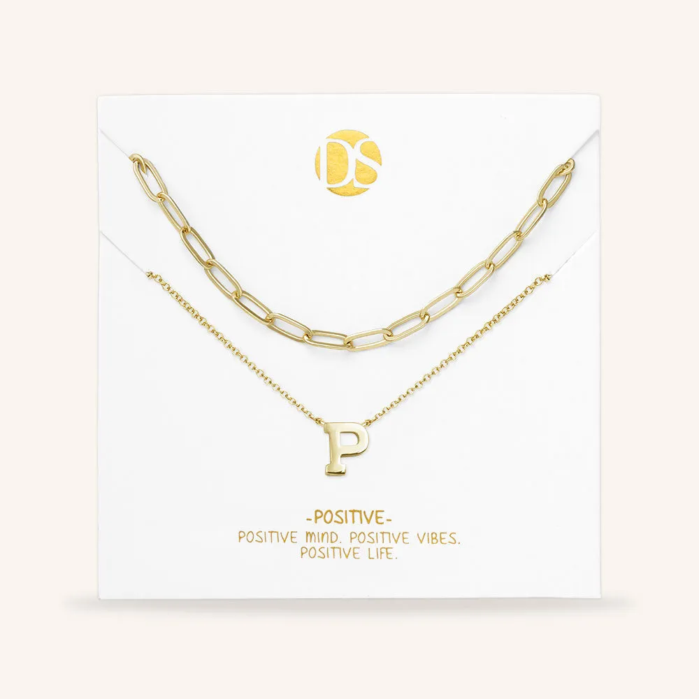 "One in a Million" Set of Two Initial & Clip Chain Layering Necklaces