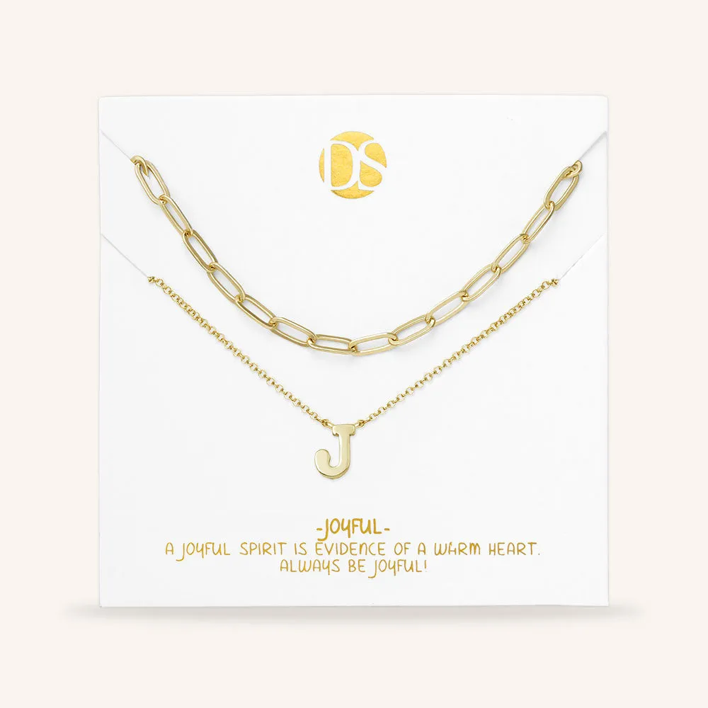 "One in a Million" Set of Two Initial & Clip Chain Layering Necklaces