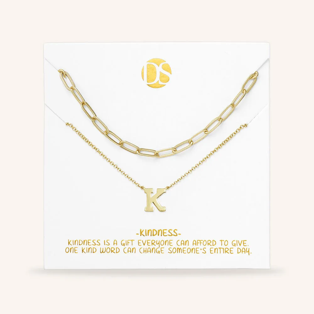 "One in a Million" Set of Two Initial & Clip Chain Layering Necklaces
