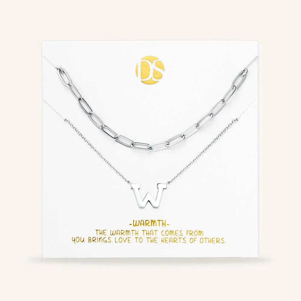 "One in a Million" Set of Two Initial & Clip Chain Layering Necklaces