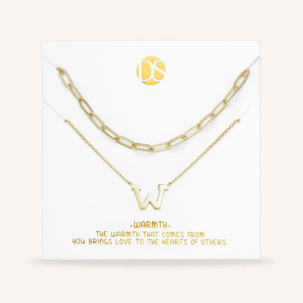 "One in a Million" Set of Two Initial & Clip Chain Layering Necklaces