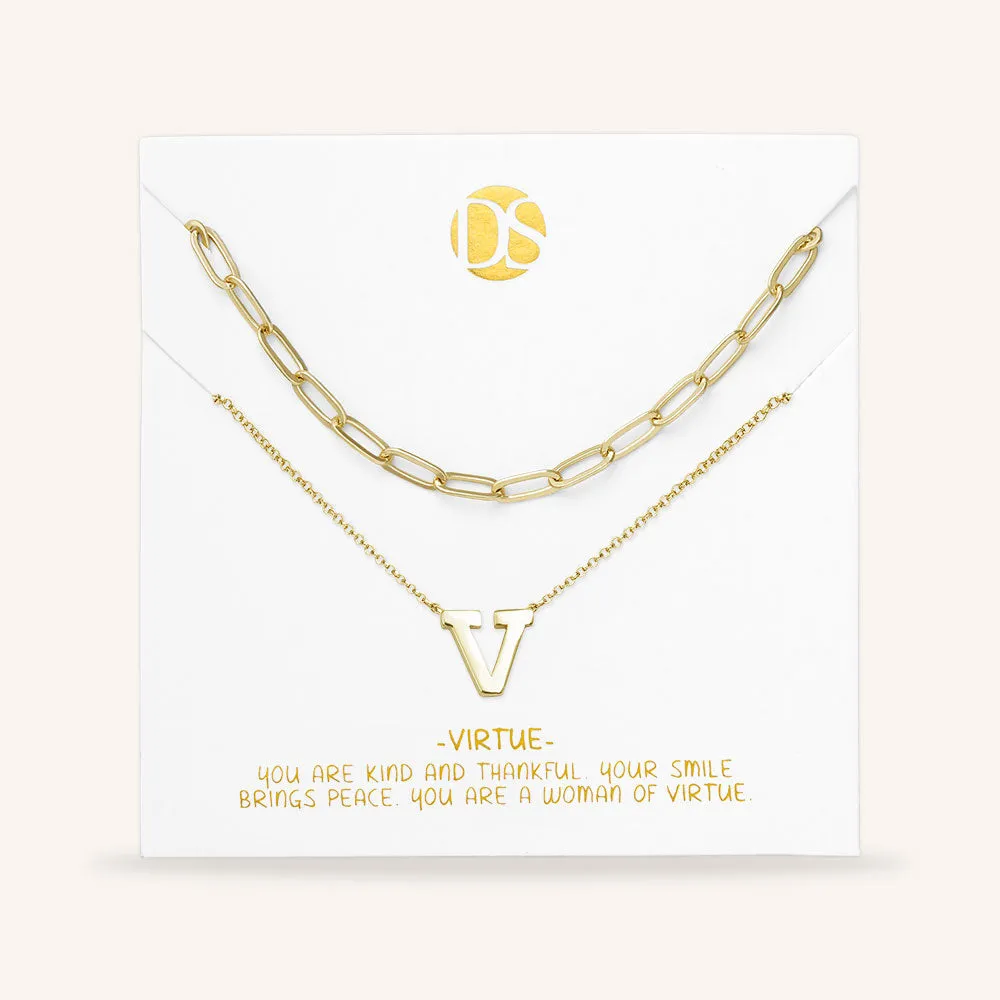 "One in a Million" Set of Two Initial & Clip Chain Layering Necklaces