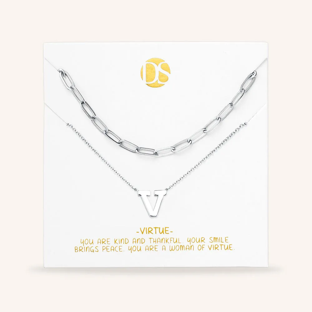 "One in a Million" Set of Two Initial & Clip Chain Layering Necklaces