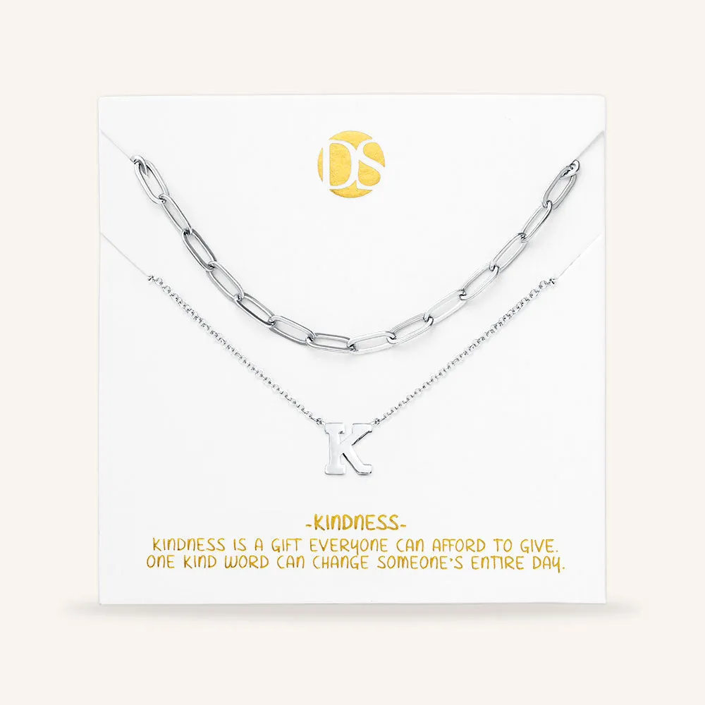 "One in a Million" Set of Two Initial & Clip Chain Layering Necklaces