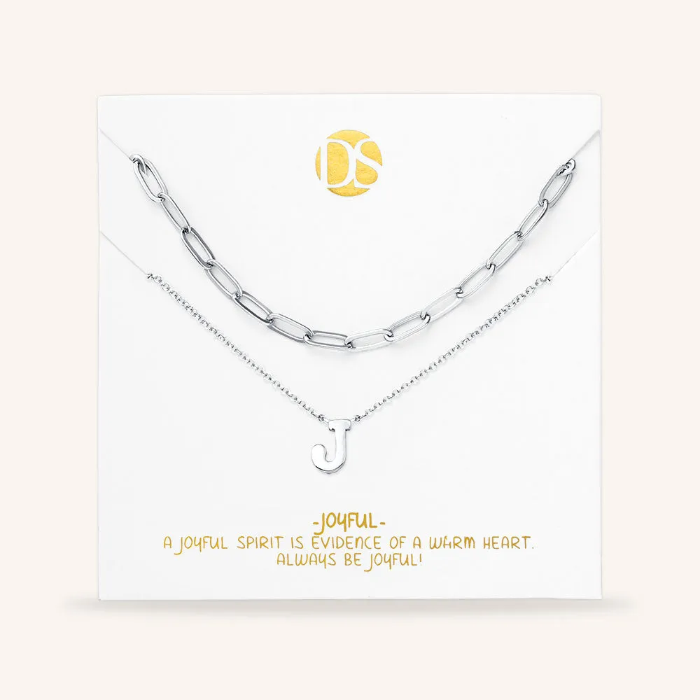 "One in a Million" Set of Two Initial & Clip Chain Layering Necklaces