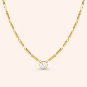 "Salma" 3.79CTW Bezel-Set Bar Station Necklace