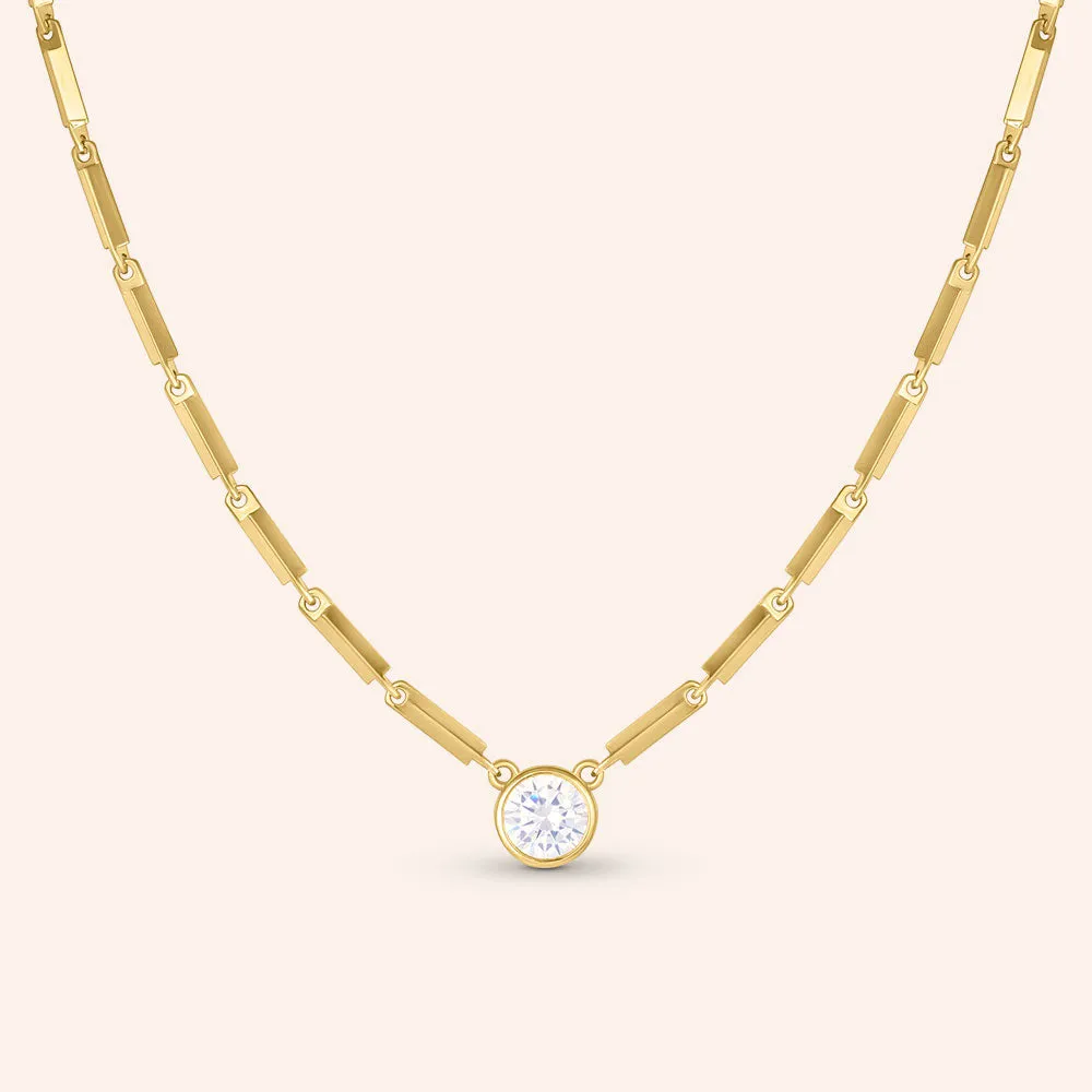 "Salma" 3.79CTW Bezel-Set Bar Station Necklace