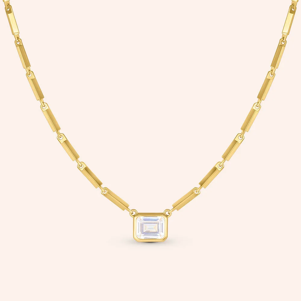 "Salma" 3.79CTW Bezel-Set Bar Station Necklace