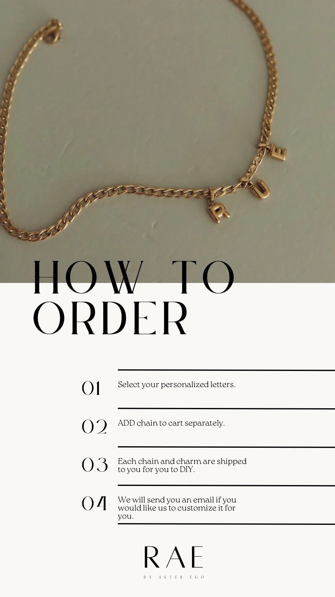 Rae by Alter Ego: 18k Gold Chain For Personalized Initial Necklace