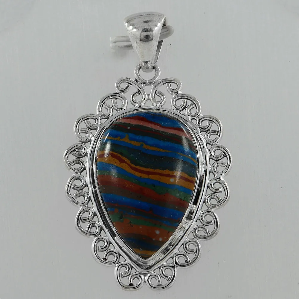 Rainbow Calsilica Gemstone Pendant