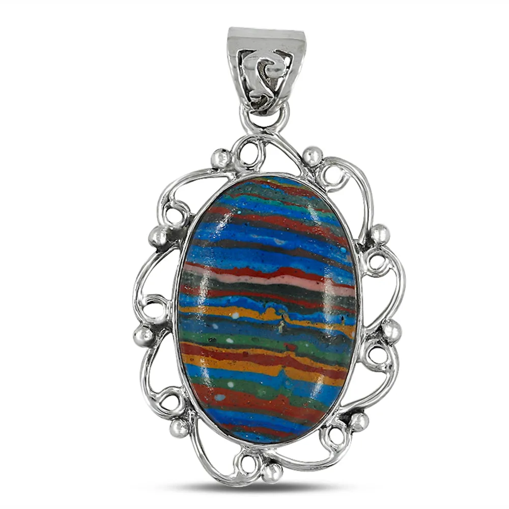 Rainbow Calsilica Gemstone Pendant