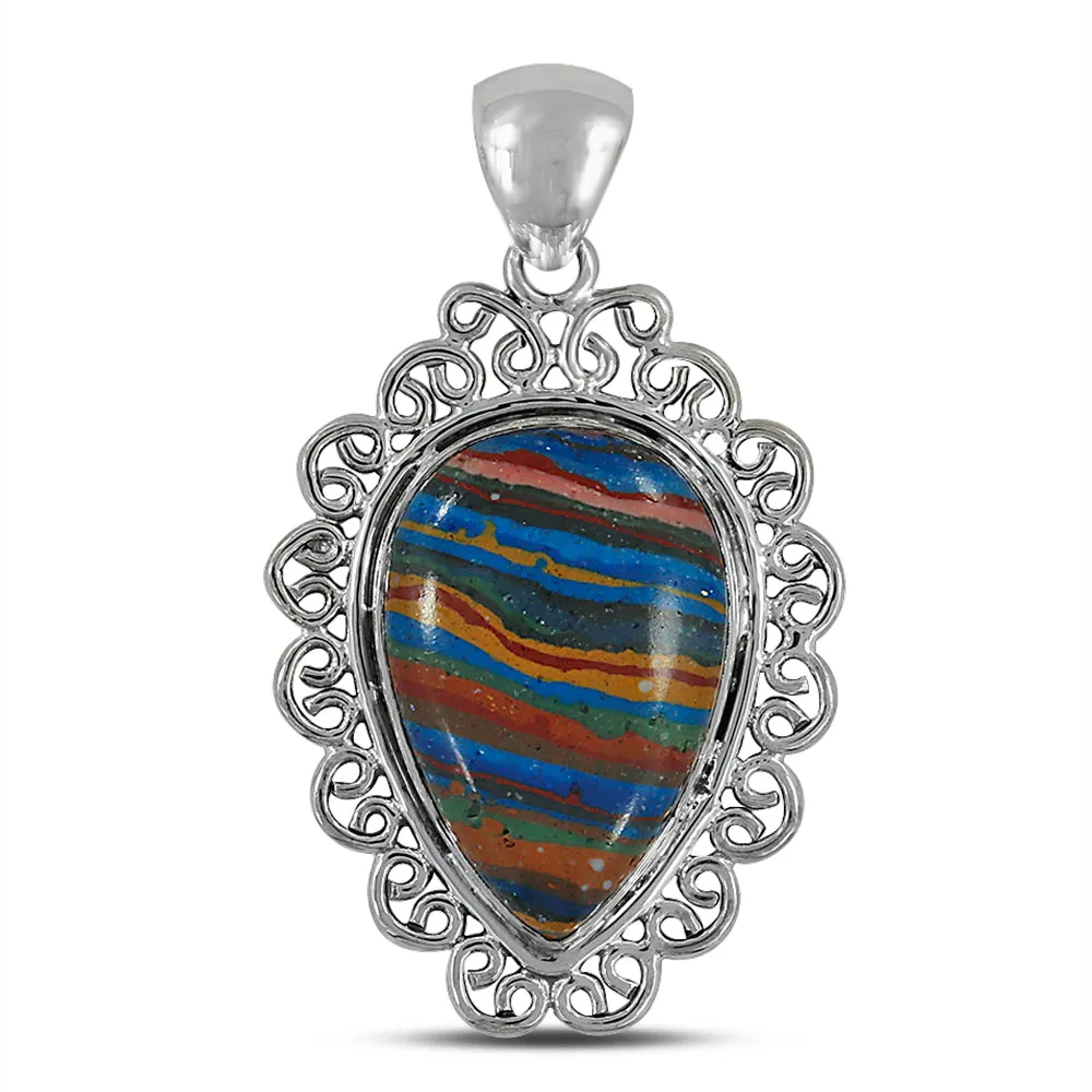 Rainbow Calsilica Gemstone Pendant