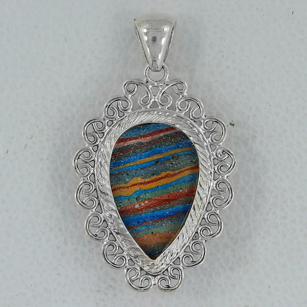 Rainbow Calsilica Gemstone Pendant