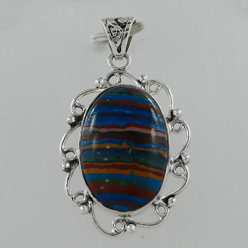 Rainbow Calsilica Gemstone Pendant