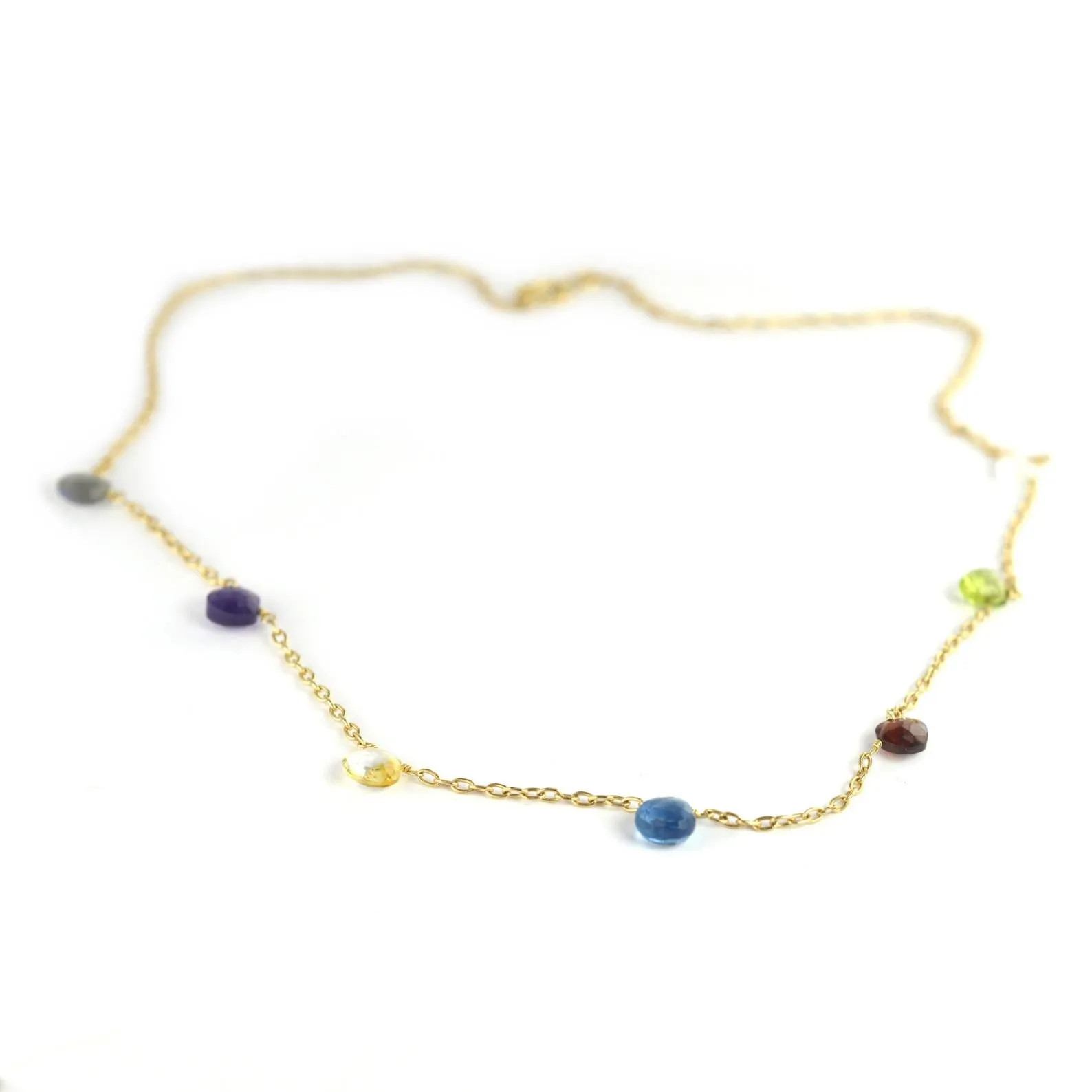 Rainbow Multi Gemstone Necklace
