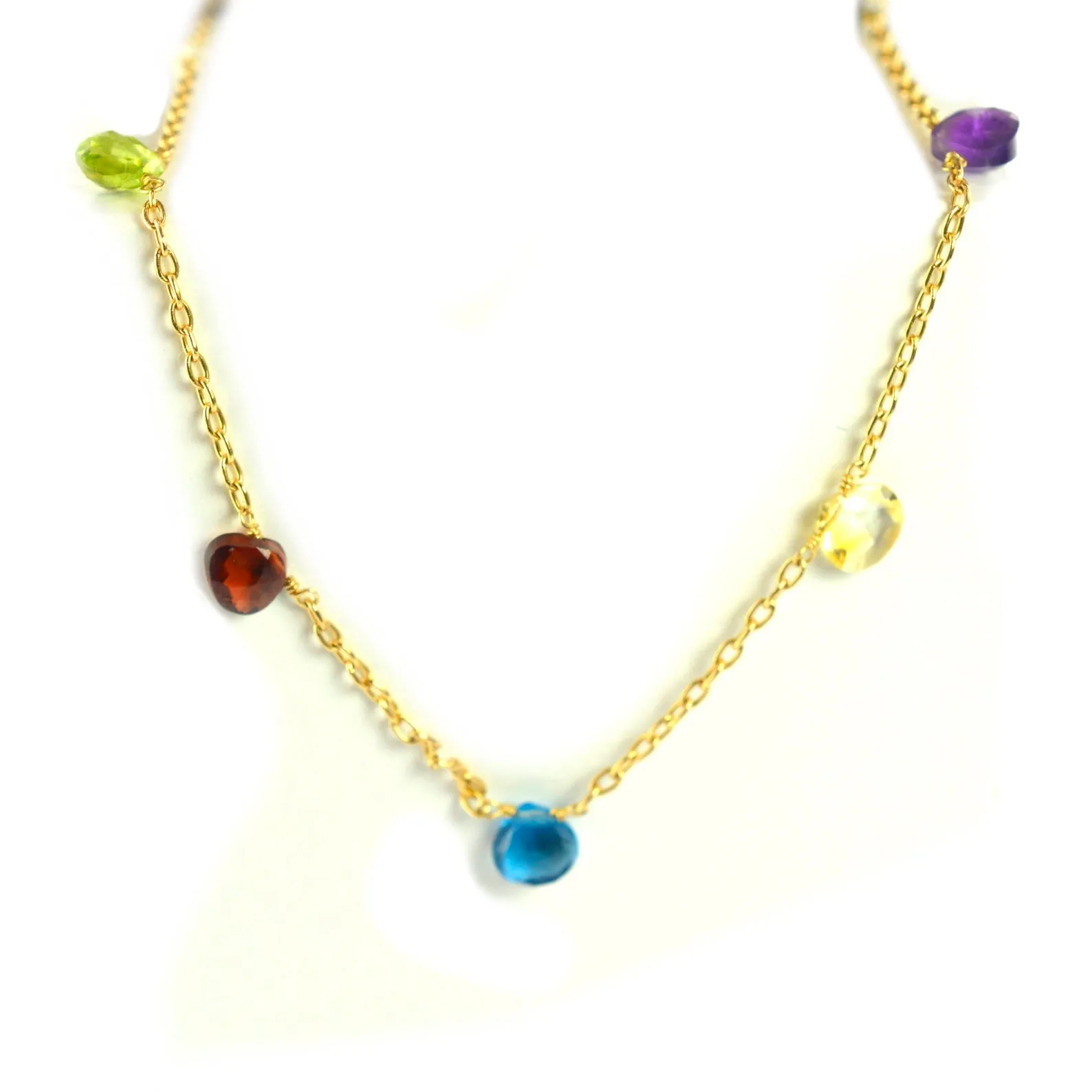 Rainbow Multi Gemstone Necklace