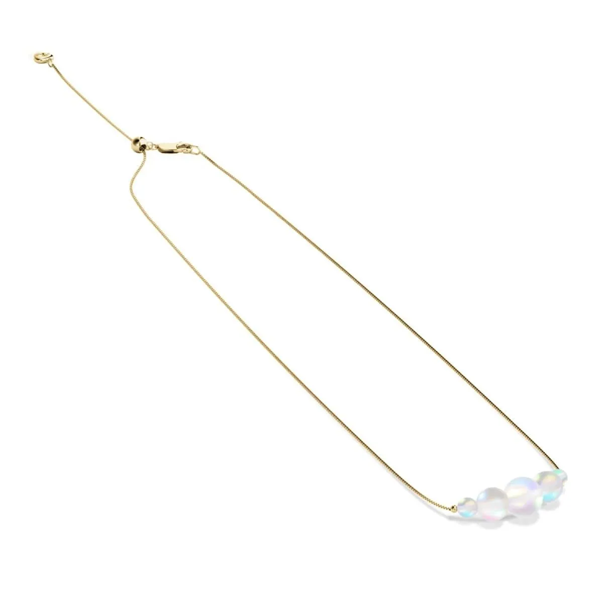Rainbow White | Gold Vermeil | Mermaid Glass Infinity Clasp Anklet