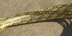 Raw Brass patterned wire for making rings and bangle bracelets, gallery wire